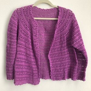 Vintage crochet sweater cardigan handmade